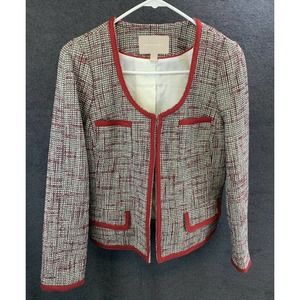 Banana Republic Piped Blazer Jacket Deep Garnet 6